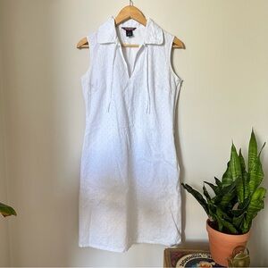 Mac & Jac eyelet collared white dress